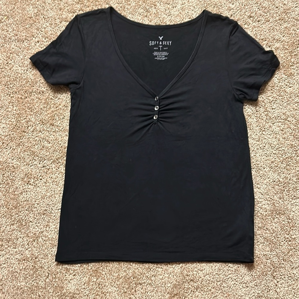 American Eagle Soft & Sexy Black Tee